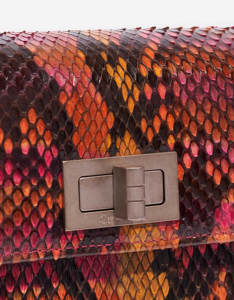 Pre-owned Chanel bag 2.55 Reissue Clutch Python Multicolour Multicolour, Orange, Pink Closing System | Sell your designer bag on Saclab.com