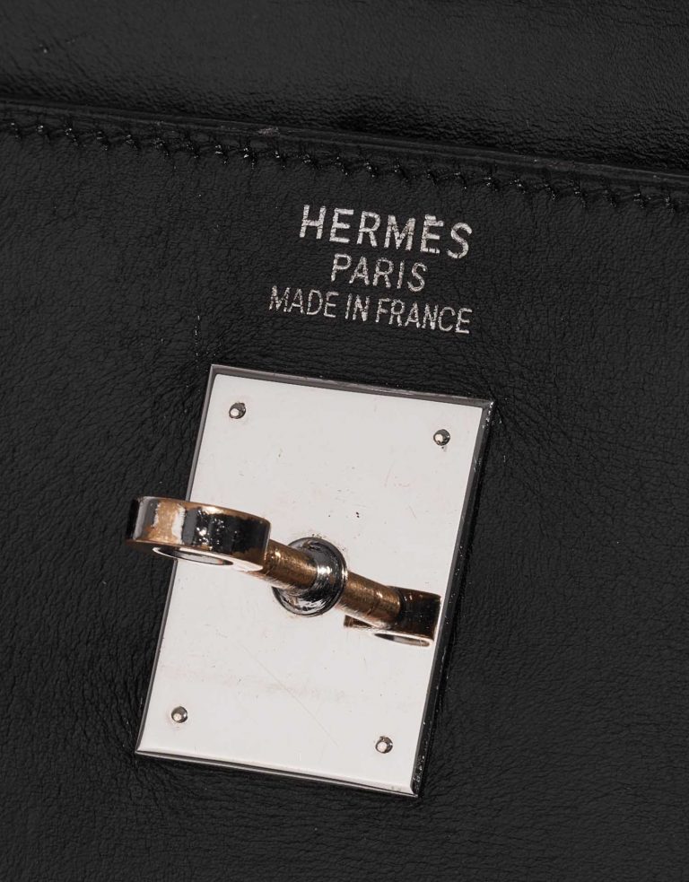 Pre-owned Hermès bag Kelly Lakis 40 Toile / Box Black Black Logo | Sell your designer bag on Saclab.com
