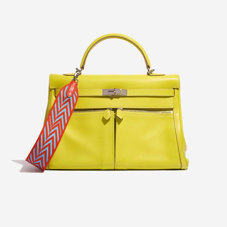 Pre-owned Hermès bag Strap 105 Toile Red / Blue Blue, Red Detail | Sell your designer bag on Saclab.com