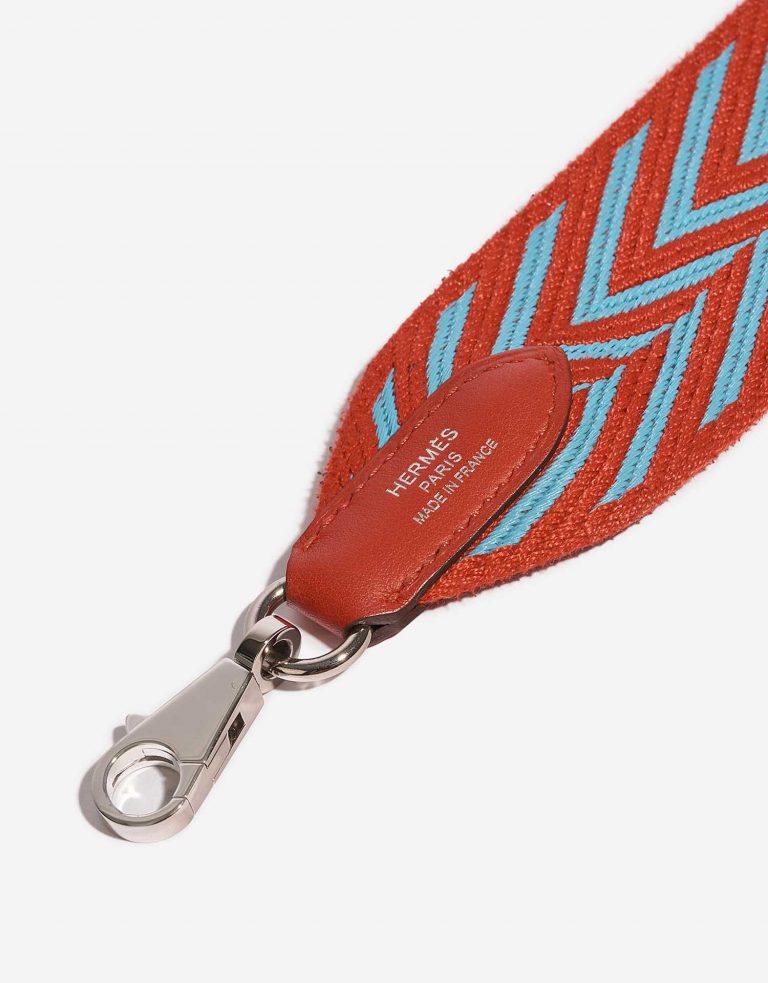 Pre-owned Hermès bag Strap 105 Toile Red / Blue Blue, Red Detail | Sell your designer bag on Saclab.com