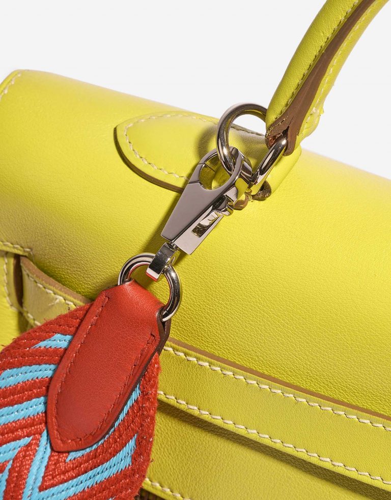 Pre-owned Hermès bag Strap 105 Toile Red / Blue Blue, Red Detail | Sell your designer bag on Saclab.com