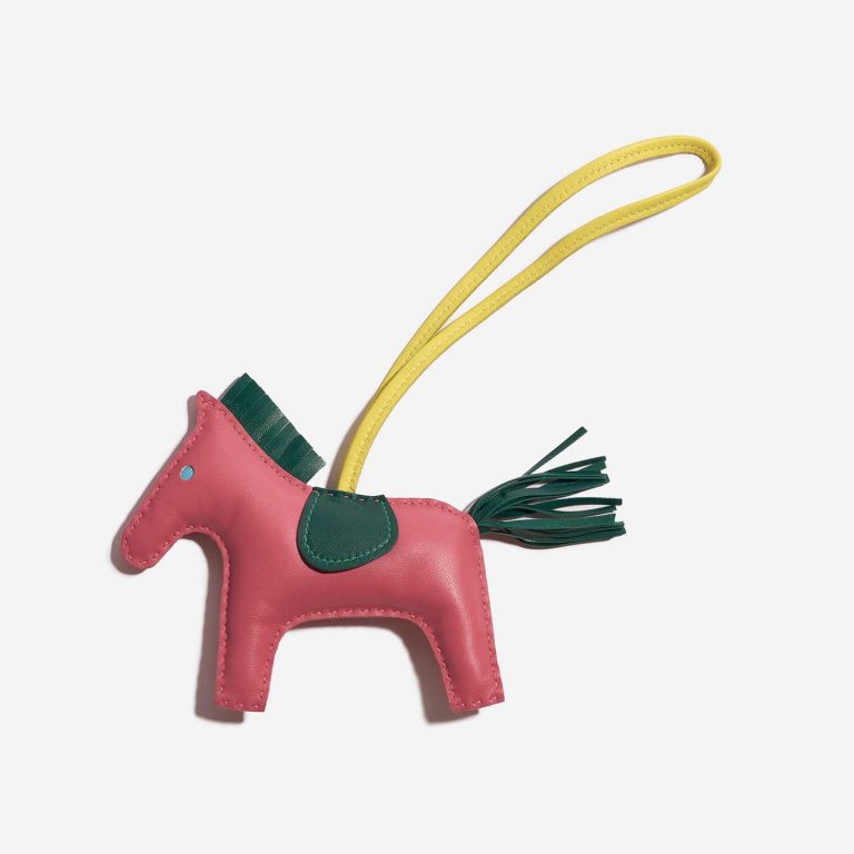Pre-owned Hermès bag Rodeo MM Milo Rose Lipstick / Vert Cypress / Lime Pink Front | Sell your designer bag on Saclab.com