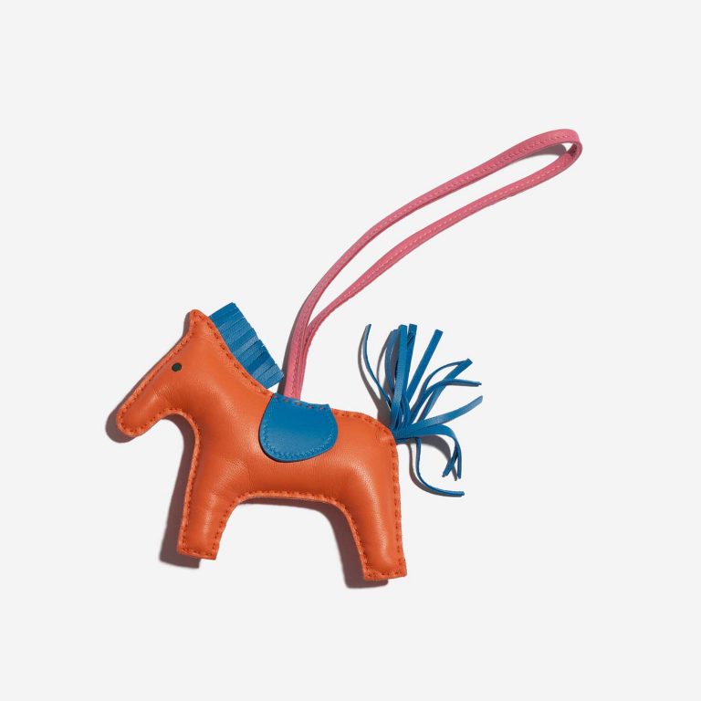 Pre-owned Hermès bag Rodeo MM Milo Orange Poppy / Rose Azalee / Blue Azteque Orange Front | Sell your designer bag on Saclab.com