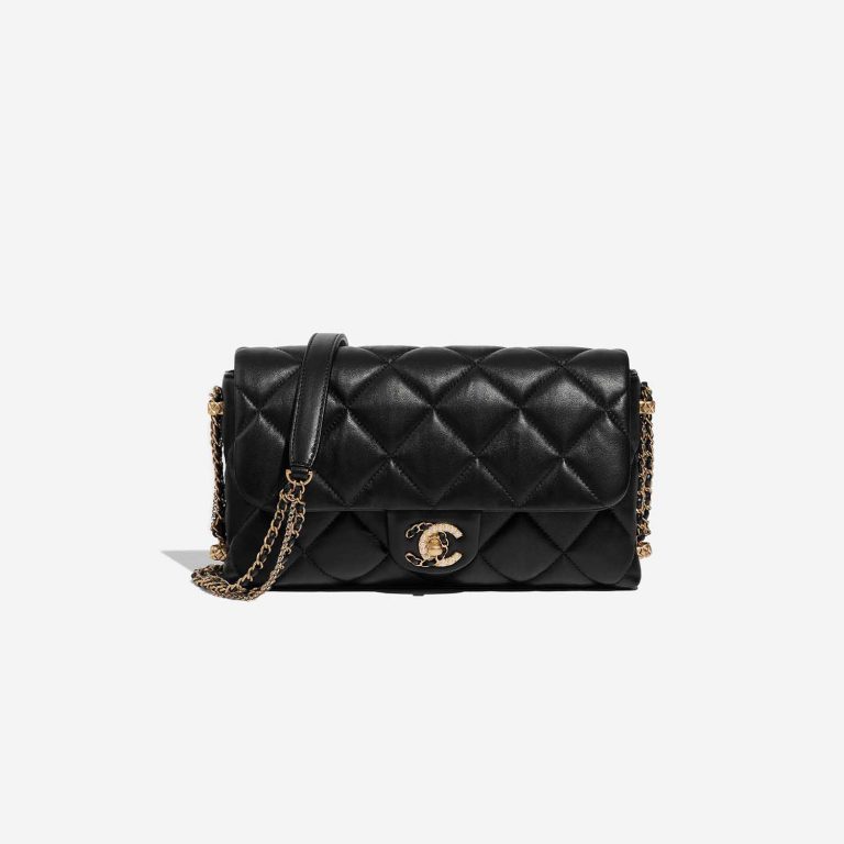 Pre-owned Chanel bag Timeless Flap Bag Medium Lamb Black Black Front | Sell your designer bag on Saclab.com
