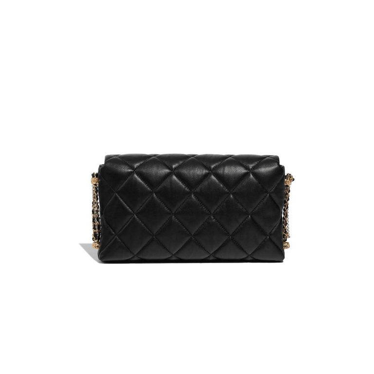 Pre-owned Chanel bag Timeless Flap Bag Medium Lamb Black Black Back | Sell your designer bag on Saclab.com