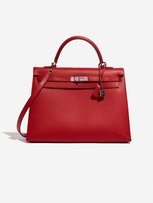 Pre-owned Hermès bag Kelly 35 Epsom Rouge Casaque Red Front | Sell your designer bag on Saclab.com