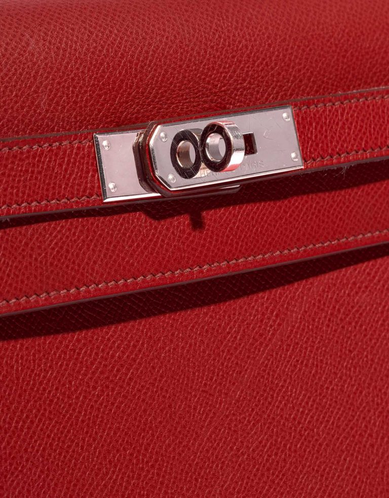 Pre-owned Hermès bag Kelly 35 Epsom Rouge Casaque Red Closing System | Sell your designer bag on Saclab.com