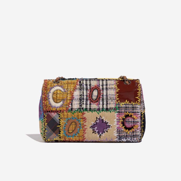 Pre-owned Chanel bag Timeless Jumbo Tweed / Lamb / Canvas / Denim Multicolour Multicolour Back | Sell your designer bag on Saclab.com