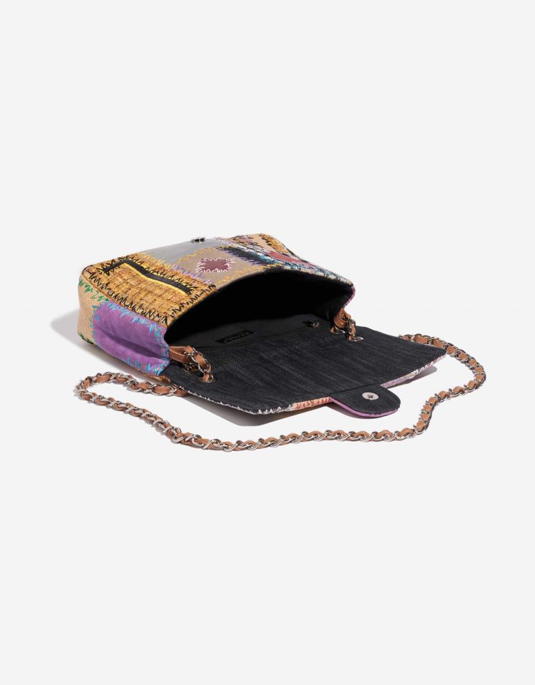 Pre-owned Chanel bag Timeless Jumbo Tweed / Lamb / Canvas / Denim Multicolour Multicolour Inside | Sell your designer bag on Saclab.com