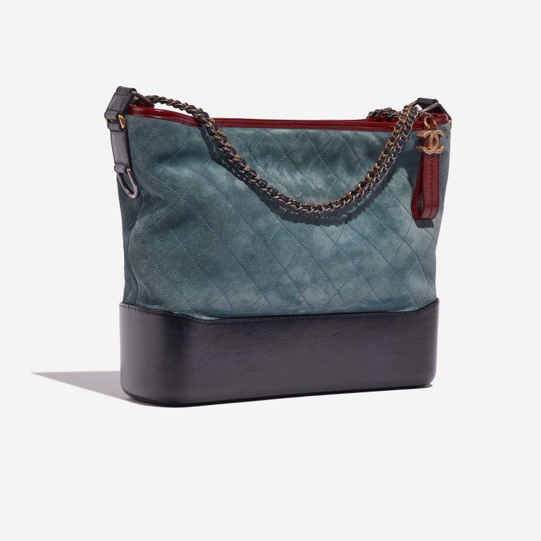 Pre-owned Chanel bag Gabrielle Large Calf / Suede Dark Blue / Grayish Blue / Bordeaux Blue Side Front | Sell your designer bag on Saclab.com