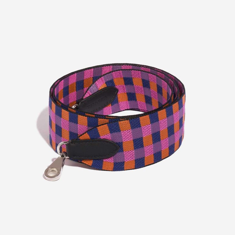 Pre-owned Hermès bag Strap Maxi Canvas Bleu Saphir / Anemone / Capucine / Noir Multicolour Front | Sell your designer bag on Saclab.com