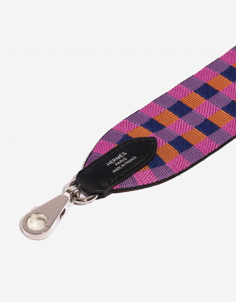 Pre-owned Hermès bag Strap Maxi Canvas Bleu Saphir / Anemone / Capucine / Noir Multicolour Detail | Sell your designer bag on Saclab.com