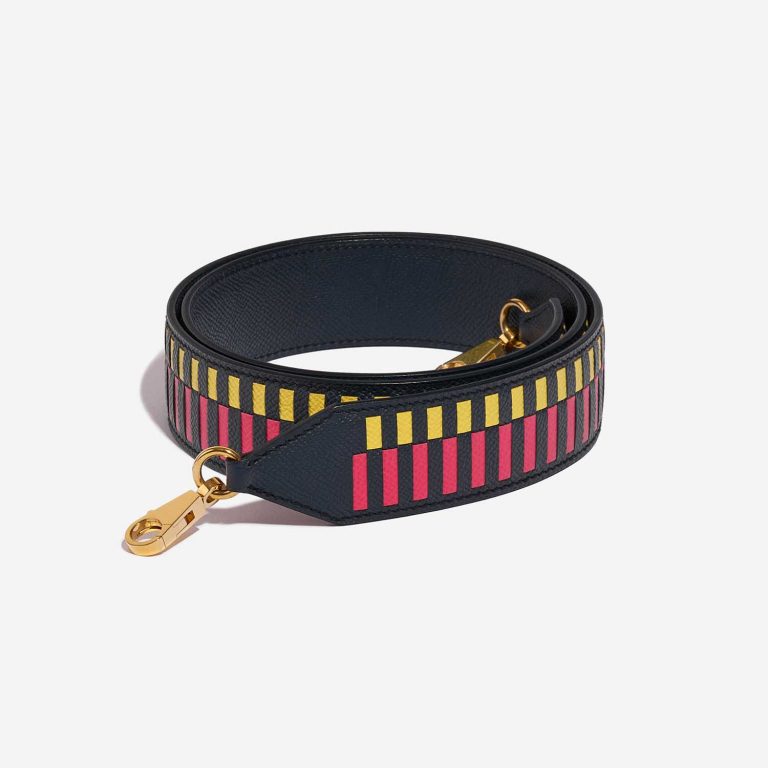 Pre-owned Hermès bag Strap Epsom Bleu Indigo / Rose Extreme / Lime Multicolour Front | Sell your designer bag on Saclab.com