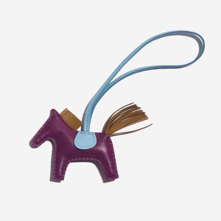 Pre-owned Hermès bag Rodeo PM Milo Anemone / Celeste / Gold Blue, Multicolour, Violet Front | Sell your designer bag on Saclab.com