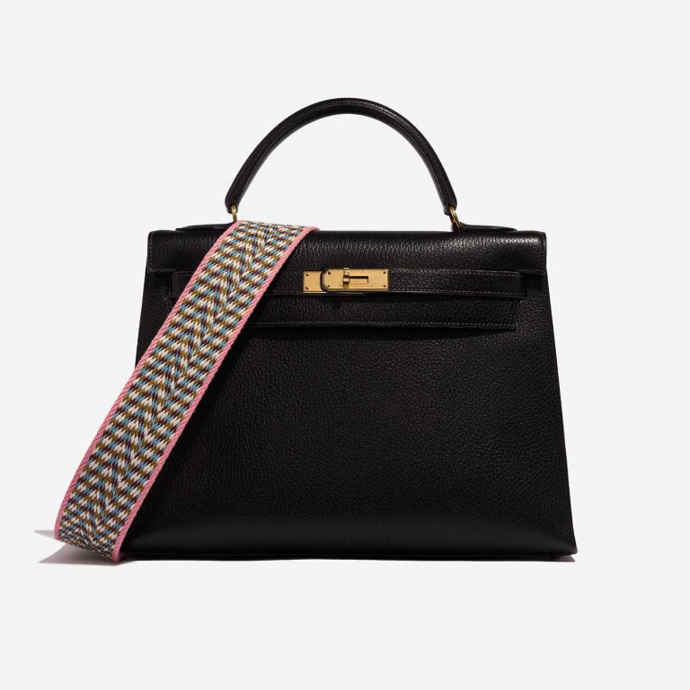 Pre-owned Hermès bag Strap Canvas Flamingo / Blue du Nord / Sienne / Cigare Multicolour Detail | Sell your designer bag on Saclab.com