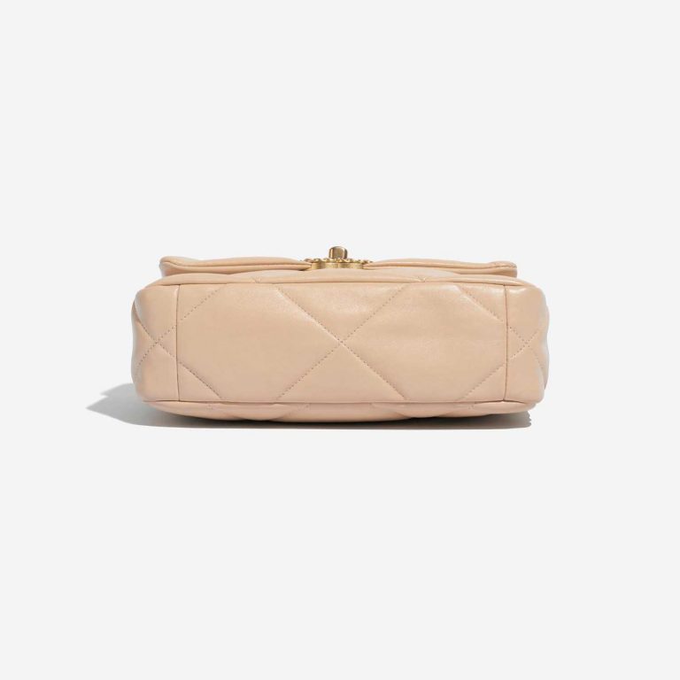 Pre-owned Chanel bag 19 Flap Bag Lamb Beige Beige Bottom | Sell your designer bag on Saclab.com