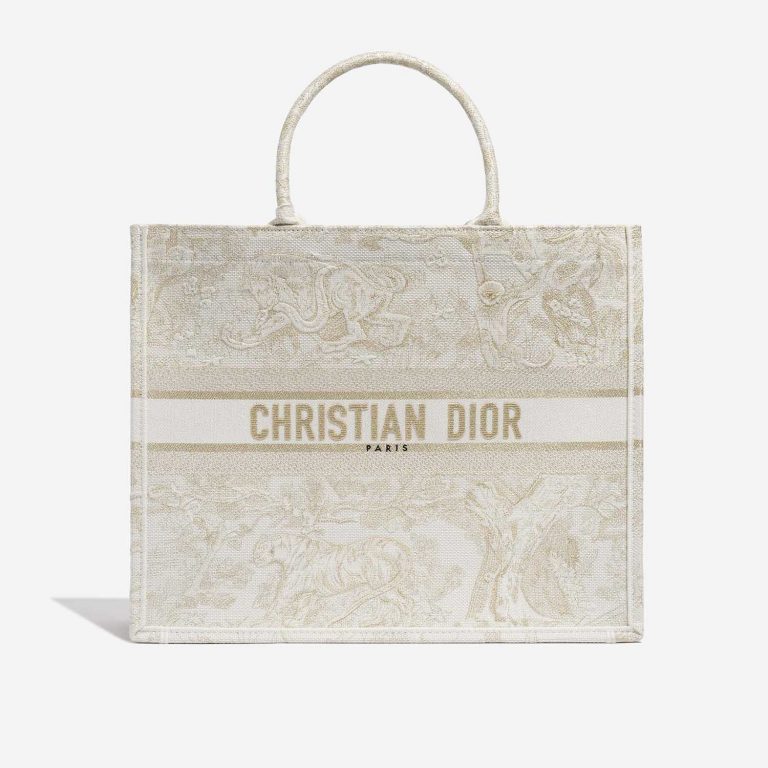 Pre-owned Dior bag Book Tote Large Canvas Beige / Gold Beige, Gold Front | Sell your designer bag on Saclab.com