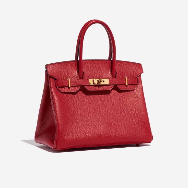 Pre-owned Hermès bag Birkin 30 Epsom Rouge Casaque Red Side Front | Sell your designer bag on Saclab.com