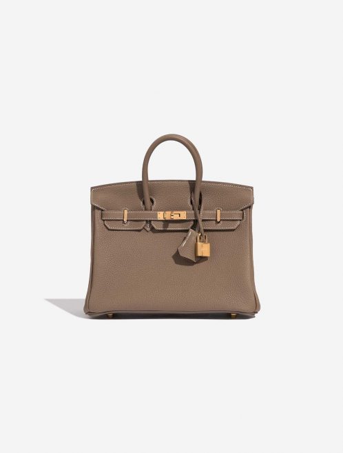 Pre-owned Hermès bag Birkin 25 Togo Etoupe Brown Front | Sell your designer bag on Saclab.com