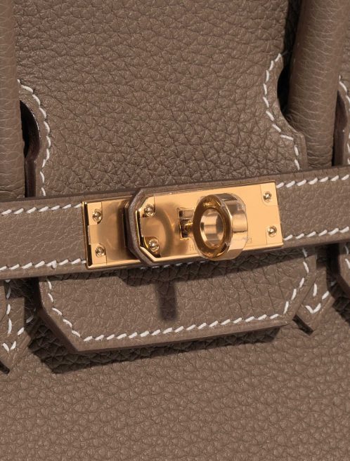 Pre-owned Hermès bag Birkin 25 Togo Etoupe Brown Closing System | Sell your designer bag on Saclab.com