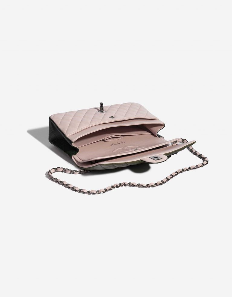Pre-owned Chanel bag Timeless Medium Lamb Tri-colour Rose / Khaki / Emerald Green, Rose Inside | Sell your designer bag on Saclab.com
