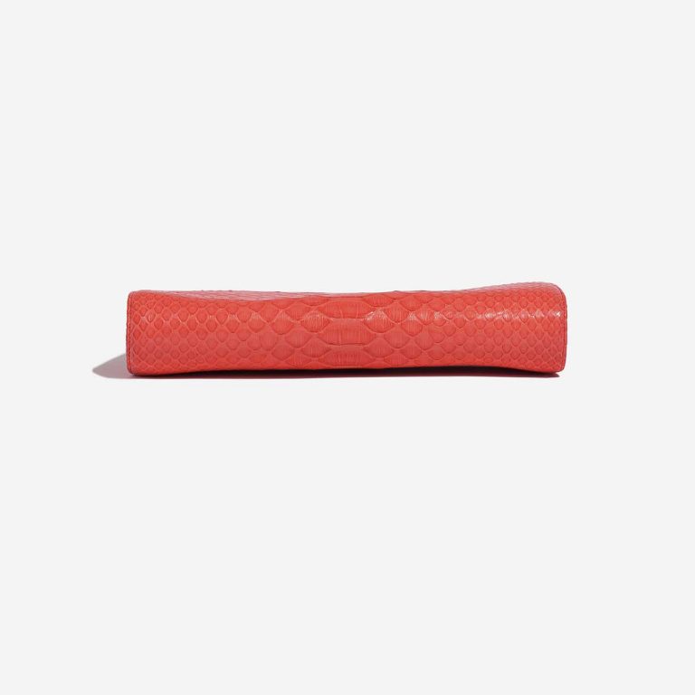 Pre-owned Chanel bag Clutch Python Coral Orange, Red Bottom | Sell your designer bag on Saclab.com