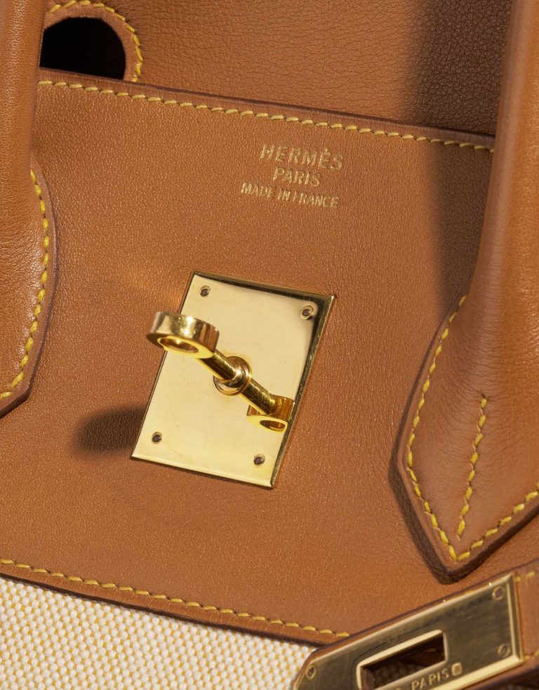 Pre-owned Hermès bag Birkin 35 Gulliver / Toile H Gold / Beige Beige, Brown Logo | Sell your designer bag on Saclab.com