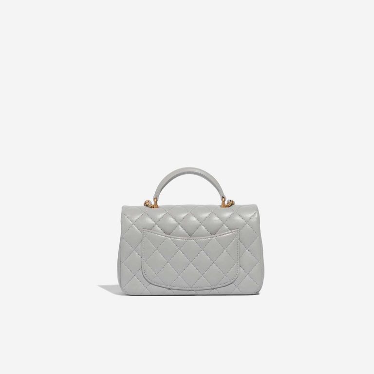 Pre-owned Chanel bag Timeless Handle Mini Rectangular Lamb Grey Grey Back | Sell your designer bag on Saclab.com