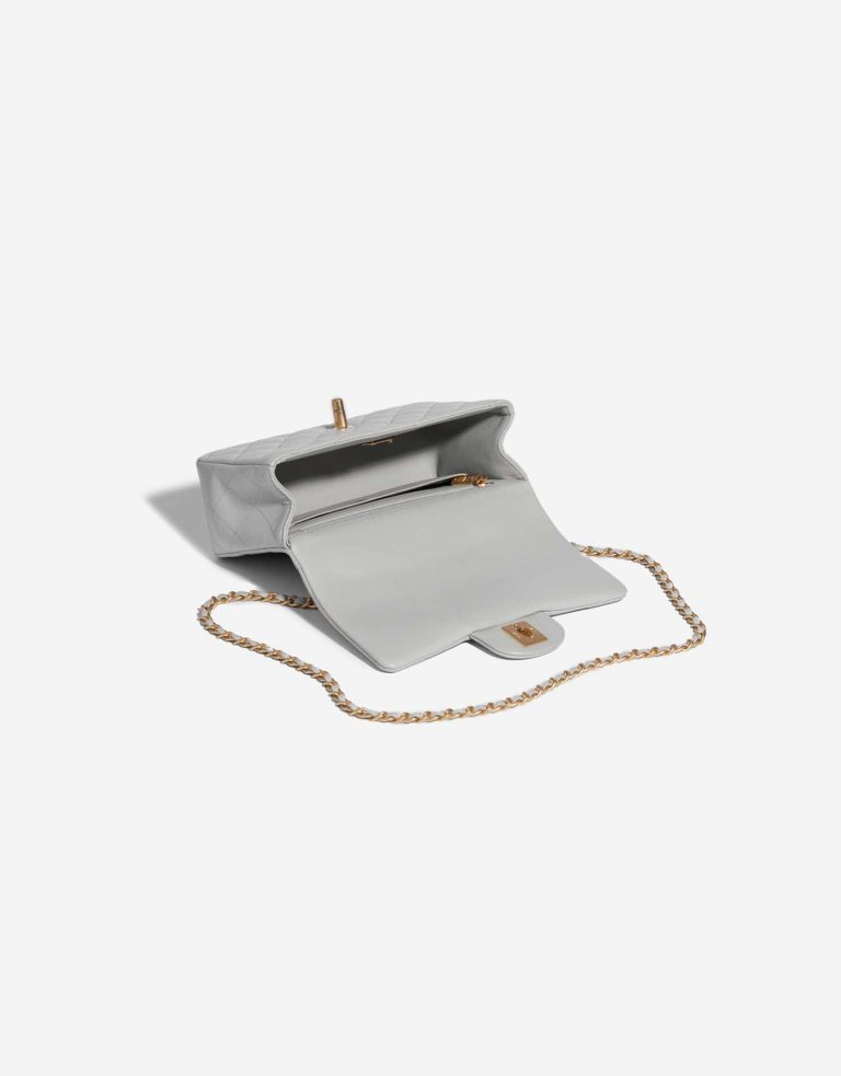 Pre-owned Chanel bag Timeless Handle Mini Rectangular Lamb Grey Grey Inside | Sell your designer bag on Saclab.com
