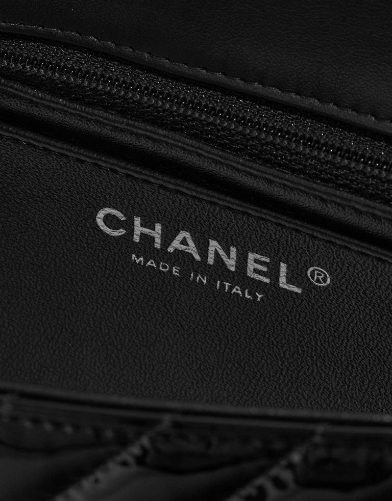 Pre-owned Chanel bag Timeless Mini Rectangular Patent Leather Black Black Logo | Sell your designer bag on Saclab.com