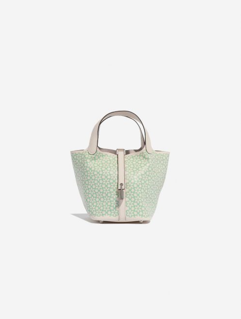 Pre-owned Hermès bag Picotin 18 Swift Nata / Vert / White Beige, Green Front | Sell your designer bag on Saclab.com