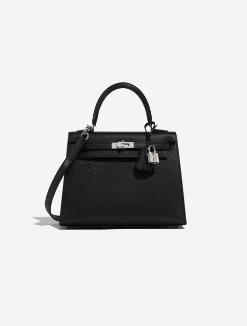 Pre-owned Hermès bag Kelly 25 Epsom Black Black Front | Sell your designer bag on Saclab.com