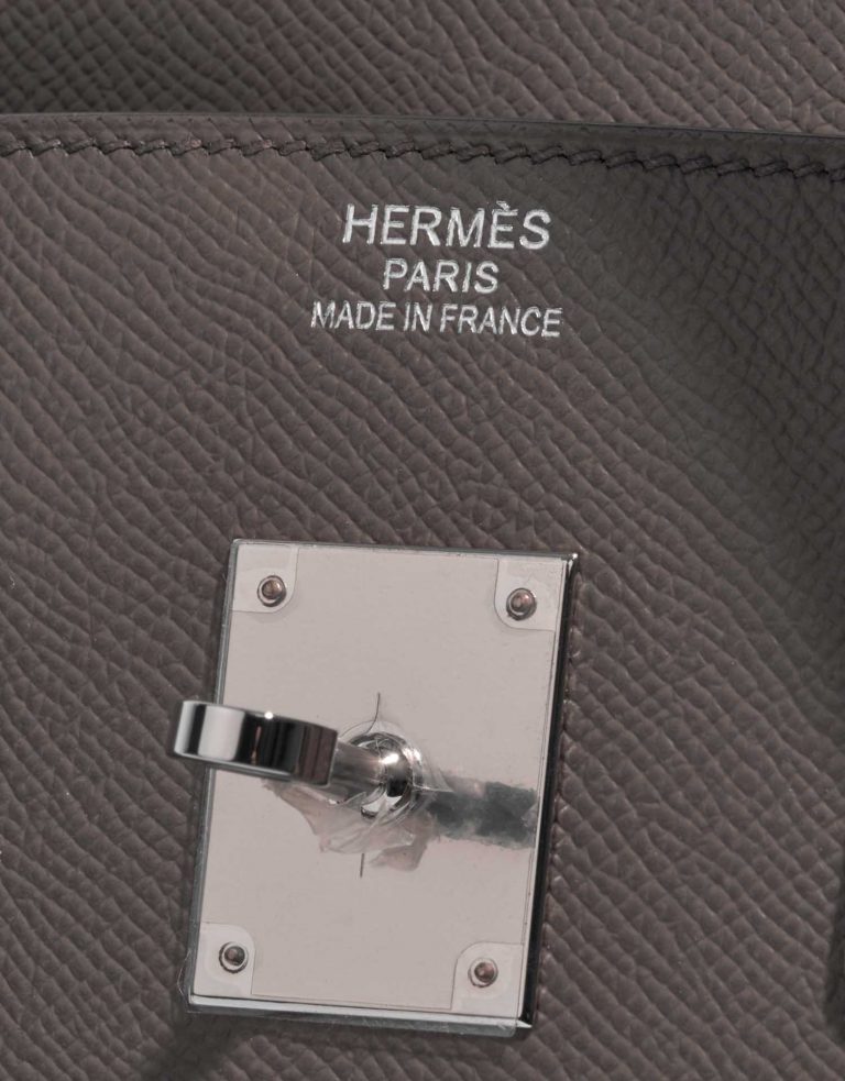 Pre-owned Hermès bag Birkin 35 Epsom Étain Grey Logo | Sell your designer bag on Saclab.com
