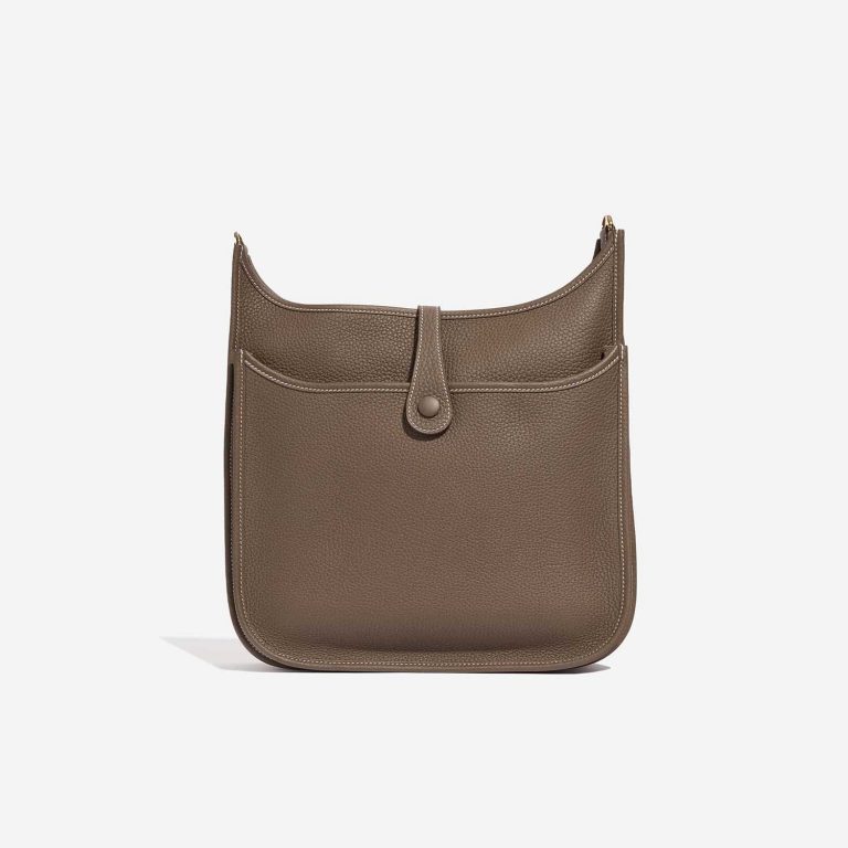 Pre-owned Hermès bag Evelyne 29 Taurillon Clemence Etoupe Brown, Grey Back | Sell your designer bag on Saclab.com