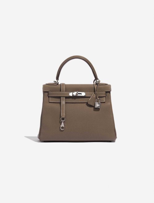 Pre-owned Hermès bag Kelly 28 Togo Etoupe Brown, Grey Front | Sell your designer bag on Saclab.com