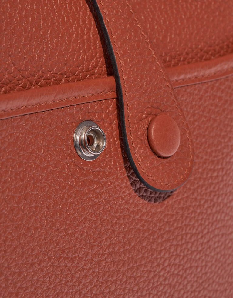 Pre-owned Hermès bag Evelyne 29 Taurillon Clemence Cuivre Orange Closing System | Sell your designer bag on Saclab.com
