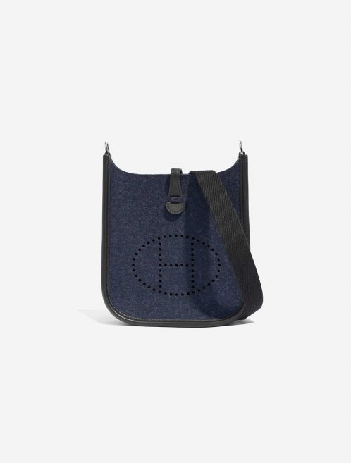 Pre-owned Hermès bag Evelyne 16 Swift / Felt Blue Nuit / Black Blue Front | Sell your designer bag on Saclab.com