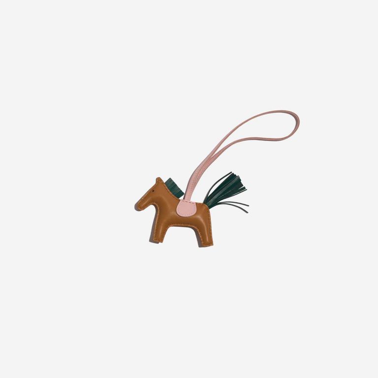 Pre-owned Hermès bag Rodeo MM Milo Sesame / Rose Sakura / Malachite Brown, Multicolour Front | Sell your designer bag on Saclab.com