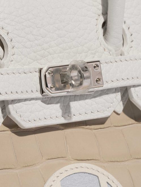 Pre-owned Hermès bag Birkin Faubourg 20 Snow Matte Alligator / Togo / Epsom / Swift White / Beton / Orange H / Blue Brume / Craie Beige, White Closing System | Sell your designer bag on Saclab.com