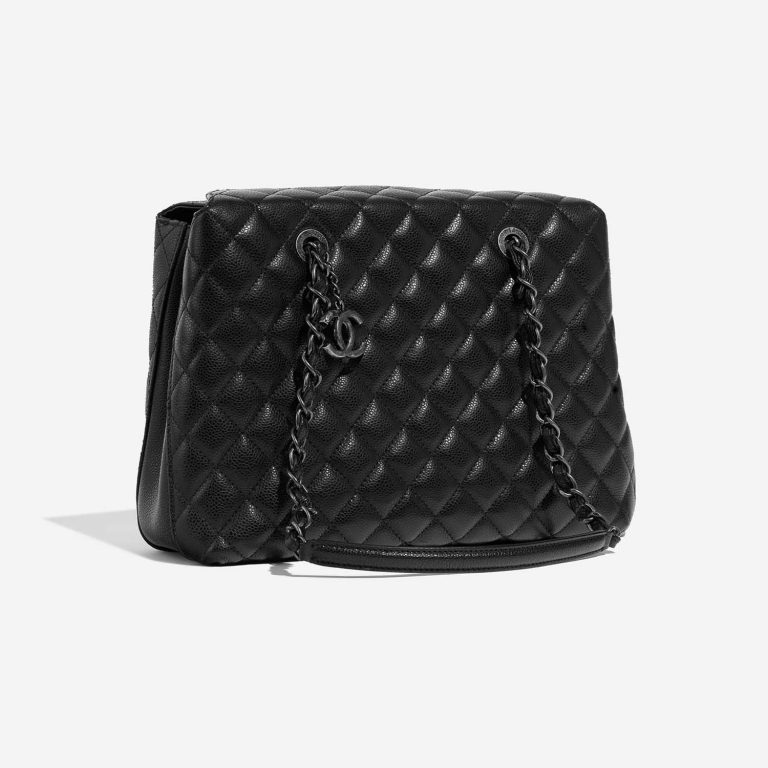 Pre-owned Chanel bag Shopping Tote GST Caviar Black Black Side Front | Sell your designer bag on Saclab.com