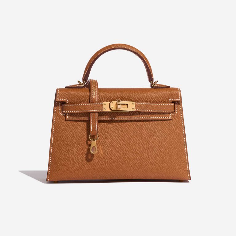 Pre-owned Hermès bag Kelly Mini Gold Front | Sell your designer bag on Saclab.com