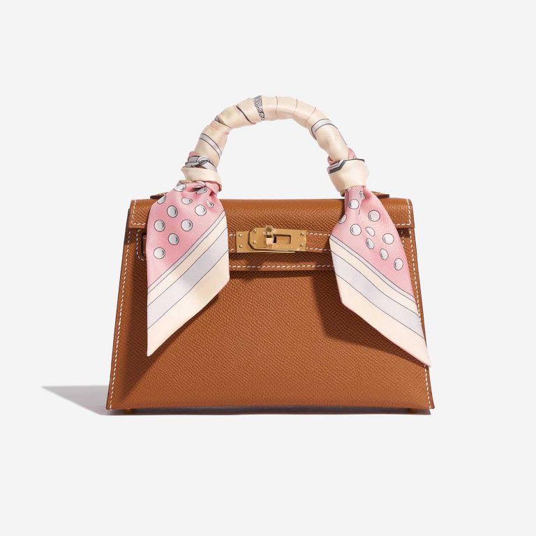 Pre-owned Hermès bag Kelly Mini Gold Front with Twilly | Sell your designer bag on Saclab.com