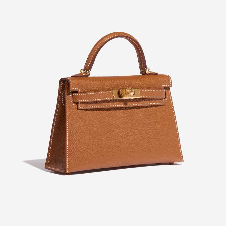 Pre-owned Hermès bag Kelly Mini Gold Side Front | Sell your designer bag on Saclab.com