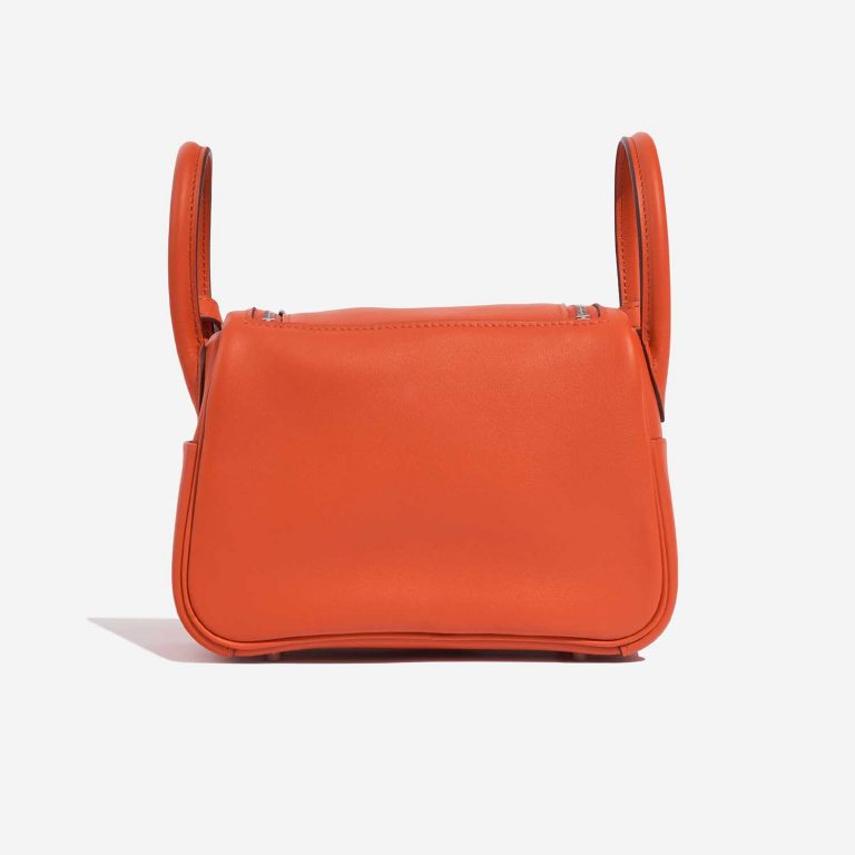 Pre-owned Hermès bag Lindy 20 Mini Swift Terre Battue / Capucine Orange Back | Sell your designer bag on Saclab.com