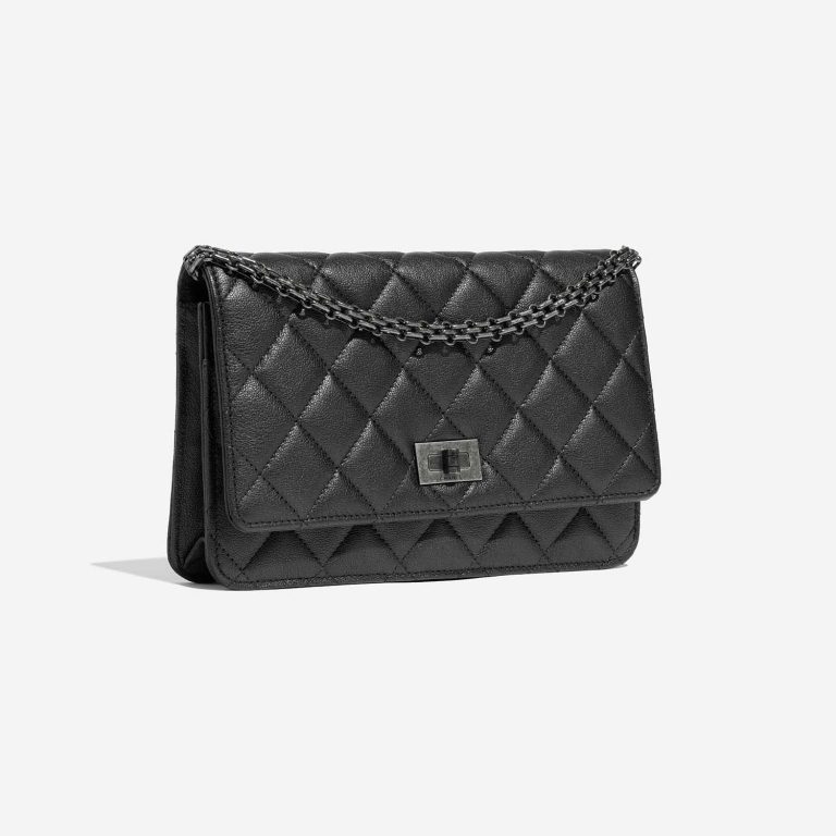 Pre-owned Chanel bag 2.55 Reissue WOC Lamb Anthracite Grey Side Front | Sell your designer bag on Saclab.com