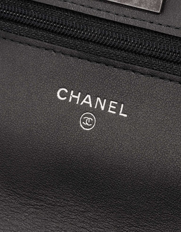 Pre-owned Chanel bag 2.55 Reissue WOC Lamb Anthracite Grey Logo | Sell your designer bag on Saclab.com