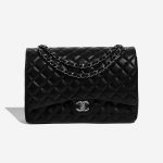 Pre-owned Chanel bag Timeless Maxi Black Front | Sell your designer bag on Saclab.com