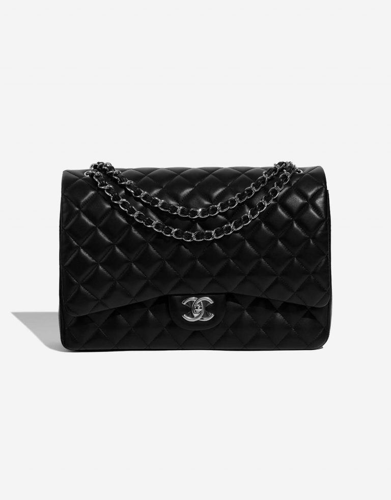 Pre-owned Chanel bag Timeless Maxi Black Front | Sell your designer bag on Saclab.com