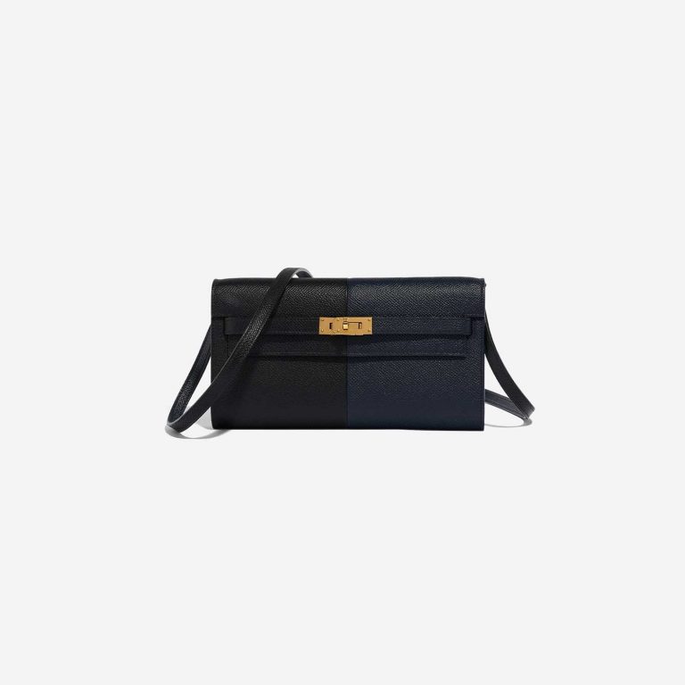 Hermès Kelly ToGo Black-BleuIndigo-BleuFrida Front  | Sell your designer bag on Saclab.com