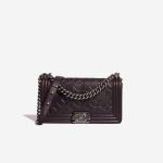 Chanel Boy OldMedium Aubergine Front  | Sell your designer bag on Saclab.com
